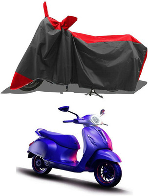 AG AutoHub Waterproof Two Wheeler Cover for Bajaj(Chetak, Black, Red)