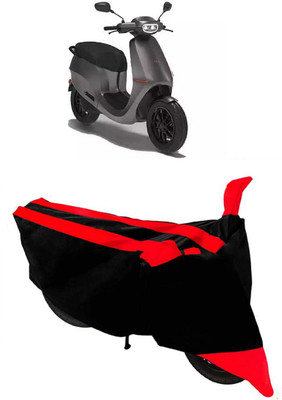 ABORDABLE Two Wheeler Cover for Ola(Electric Scooter, Black, Red)