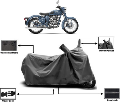 Amexride Two Wheeler Cover for Royal Enfield(Classic Squadron, Grey)