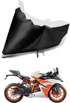 Variety Products Collection Waterproof Two Wheeler Cover for KTM(RC 390, White, Black)