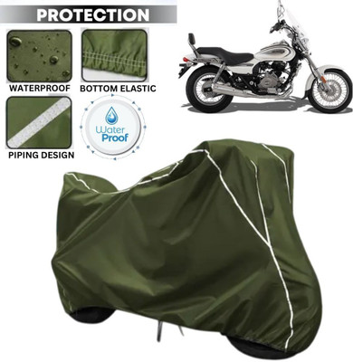 kerwa Waterproof Two Wheeler Cover for Bajaj(Avenger 220 Cruise, Green, White)