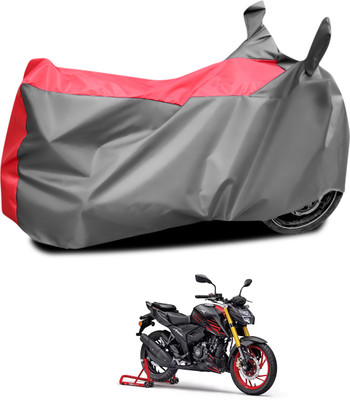 CODOKI Waterproof Two Wheeler Cover for TVS(Apache RTR 200 4V, Grey, Red)