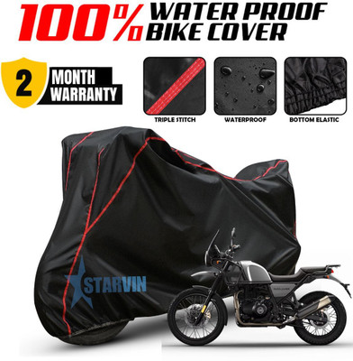 Starvin Waterproof Two Wheeler Cover for Royal Enfield(Himalayan, Black, Red)