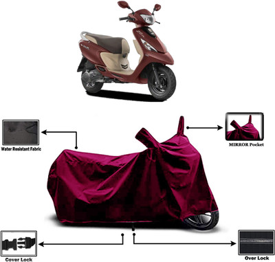 Amexride Two Wheeler Cover for TVS(Scooty Zest BS6, Maroon)