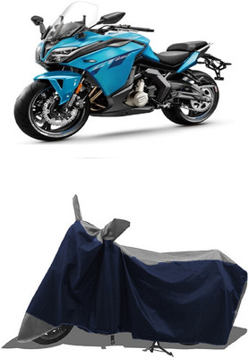 SUGASHRI Waterproof Two Wheeler Cover for CFMoto(650GT BS6, Grey, Blue)