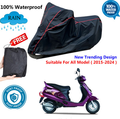 AUTOCAD Waterproof Two Wheeler Cover for Mahindra(Duro 125, Black, Red)
