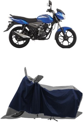 SUGASHRI Waterproof Two Wheeler Cover for Bajaj(Discover 110, Grey, Blue)