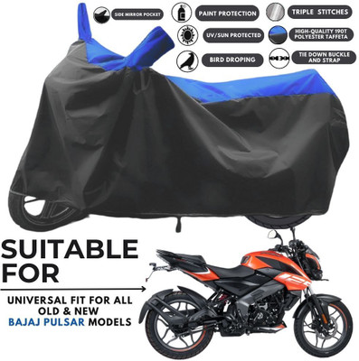 ZAQE Two Wheeler Cover for Bajaj(Pulsar NS125, Black, Blue)