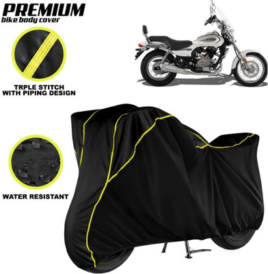 kerwa Waterproof Two Wheeler Cover for Bajaj(Avenger 220 Cruise, Black, Yellow)