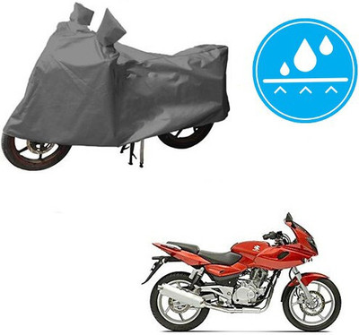 DeepShakshi AUTOMOTIVE Waterproof Two Wheeler Cover for Bajaj(Pulsar 220 DTS-i, Grey)