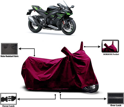 Amexride Two Wheeler Cover for Kawasaki(Ninja ZX 10R BS6, Maroon)