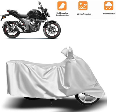 ma collections Waterproof Two Wheeler Cover for Suzuki(Gixxer, Silver)