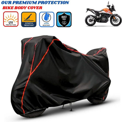 Delphinium Waterproof Two Wheeler Cover for KTM(390 Adventure, Black, Red)