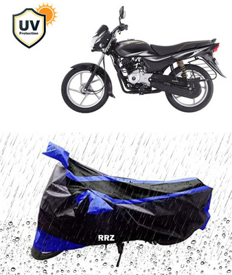 RRZ Waterproof Two Wheeler Cover for Bajaj(Platina 100 DTS-i, Black, Blue)