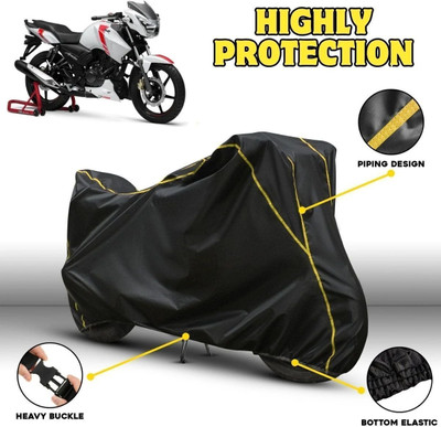 OliverX Waterproof Two Wheeler Cover for TVS(Apache RTR 160, Black, Yellow)