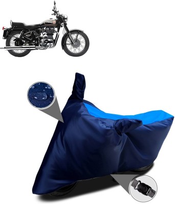 DeepShakshi AUTOMOTIVE Two Wheeler Cover for Royal Enfield(Bullet 350, Blue, Black)