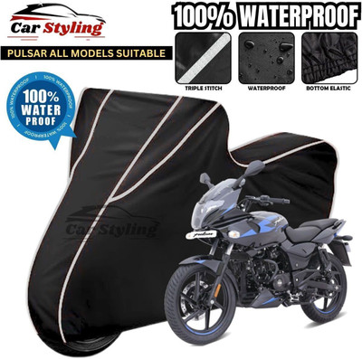 OliverX Waterproof Two Wheeler Cover for Bajaj(Pulsar 220, Black, White)