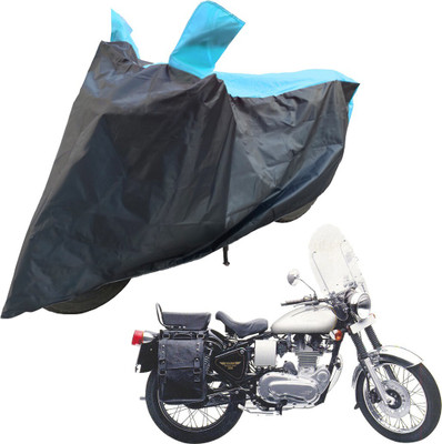 RiderShine Two Wheeler Cover for Royal Enfield(Machismo 500, Blue, Black)