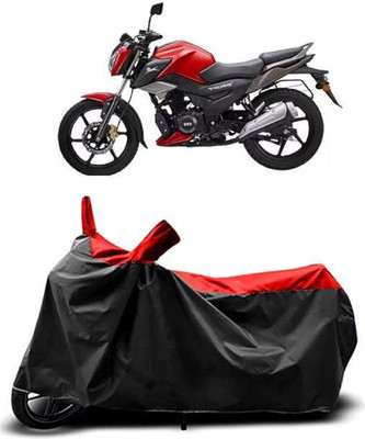 RAAMKM Two Wheeler Cover for TVS(Raider, Black, Red)