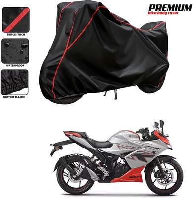 SThanaveX Two Wheeler Cover for Suzuki(Gixxer, Black)