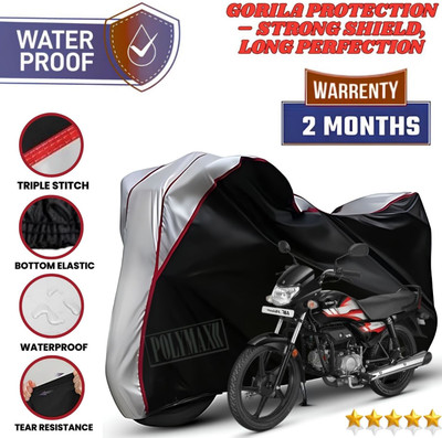 POLYMAXX Waterproof Two Wheeler Cover for Hero(HF Deluxe, Black)