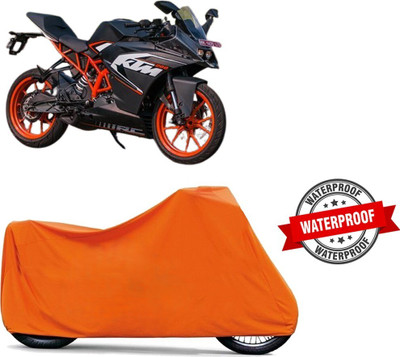 DeepShakshi AUTOMOTIVE Waterproof Two Wheeler Cover for KTM(RC 200, Orange)