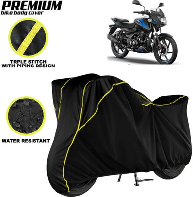 kerwa Waterproof Two Wheeler Cover for Bajaj(Pulsar 125, Black, Yellow)