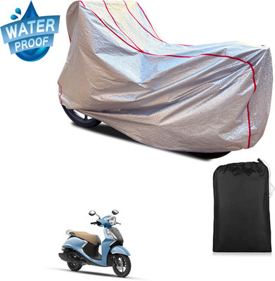 GOSHIV-car and bike accessories Waterproof Two Wheeler Cover for Yamaha(Fascino 125 BS6, Silver)