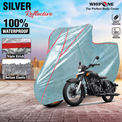 Whipone Waterproof Two Wheeler Cover for Royal Enfield(Classic 350, Silver)