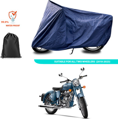 PAGORA Waterproof Two Wheeler Cover for Royal Enfield(Classic Squadron, Blue)