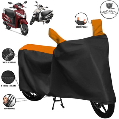 ZAQE Waterproof Two Wheeler Cover for Honda(Activa 6G, Black, Orange)