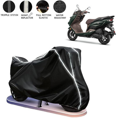 OliverX Two Wheeler Cover for Suzuki(Burgman Electric, Black, White)