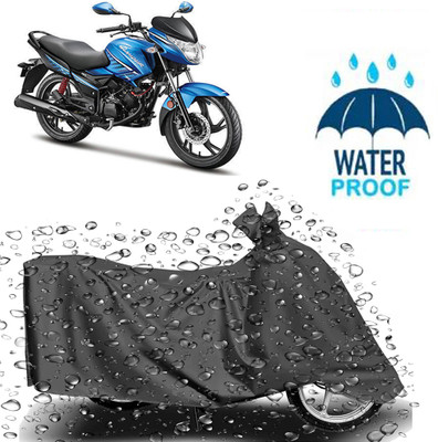 ROYAL AUTO MART Waterproof Two Wheeler Cover for Hero(Glamour, Grey)