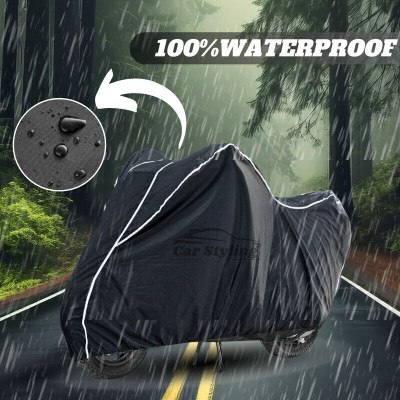 Car Styling Waterproof Two Wheeler Cover for Bajaj(Chetak, Black, White)