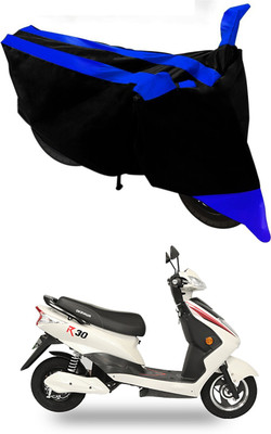 Mdstar Waterproof Two Wheeler Cover for Okinawa(R30 electric scooter, Blue, Black)
