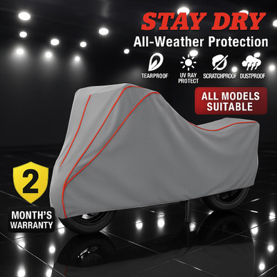 BigFly Waterproof Two Wheeler Cover for Yamaha(FZ-S FI, Grey, Red)