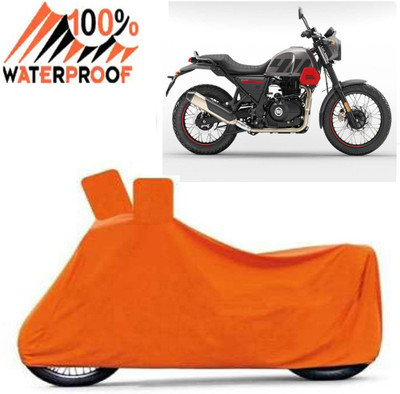ROYAL AUTO MART Waterproof Two Wheeler Cover for Royal Enfield(Orange)