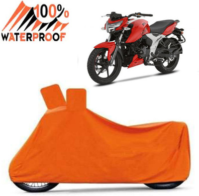 Autoinnovation Waterproof Two Wheeler Cover for TVS(Apache RTR 160 4V, Orange)
