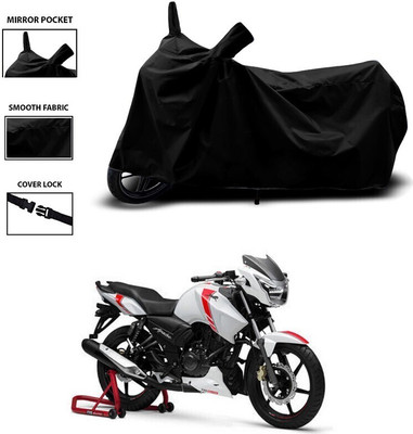 DeepShakshi AUTOMOTIVE Two Wheeler Cover for TVS(Apache RTR 160 4V, Black)