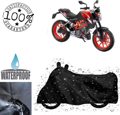 ROYAL AUTO MART Waterproof Two Wheeler Cover for KTM(200 Duke, Black)