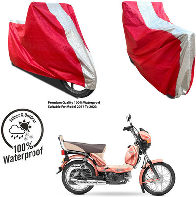 AutoGalaxy Waterproof Two Wheeler Cover for Bajaj(Platina 110, Silver, Red)