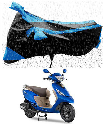 MMSSTAR Waterproof Two Wheeler Cover for TVS(Scooty Zest, Blue, Black)