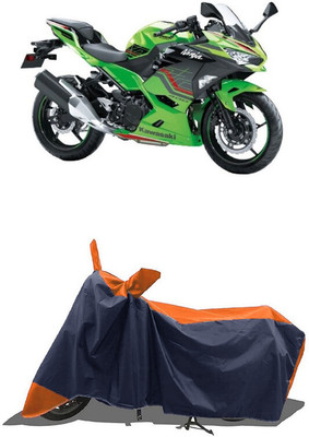 SUGASHRI Waterproof Two Wheeler Cover for Kawasaki(Ninja 400 BS6, Orange, Blue)