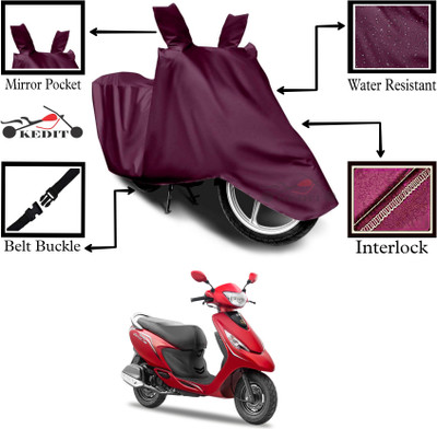 KEDIT Two Wheeler Cover for TVS(Zest 110 BS6, Maroon)