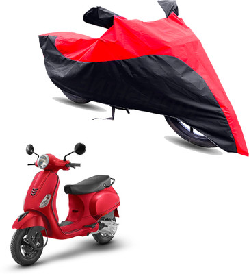 Motodreka Two Wheeler Cover for Vespa(Urban Club, Red, Black)