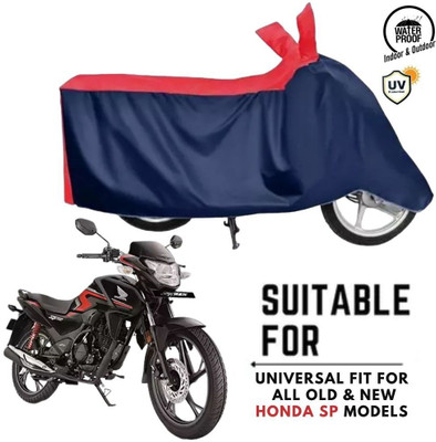ZAQE Waterproof Two Wheeler Cover for Honda(CB Shine SP, Blue, Red)