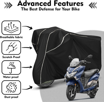 Shiv Kanha Waterproof Two Wheeler Cover for Suzuki(Burgman Street, Black, White)
