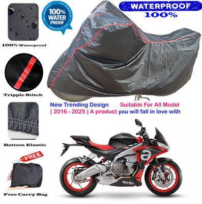 AutoGalaxy Waterproof Two Wheeler Cover for Aprilia(Black, Red)