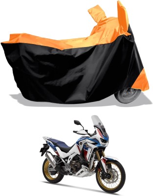 Amexride Two Wheeler Cover for Honda(CRF1000L Africa Twin, Black, Orange)