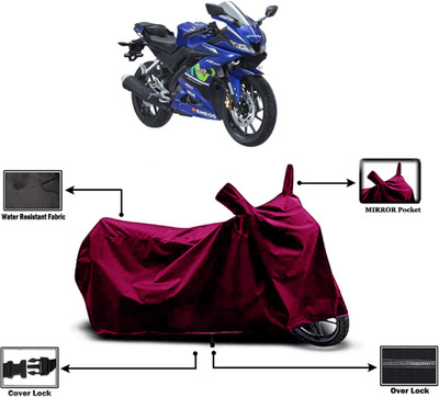 Amexride Two Wheeler Cover for Yamaha(YZF R15 V3 Moto GP Edition BS6, Maroon)
